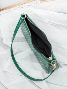 Dập nổi cá sấu Cái túi - màu xanh lá - Xem 5