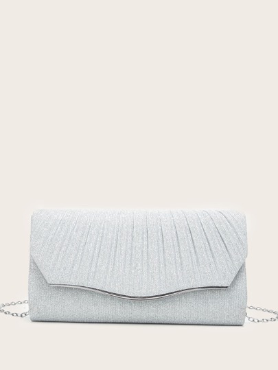 silver clutch bag shein