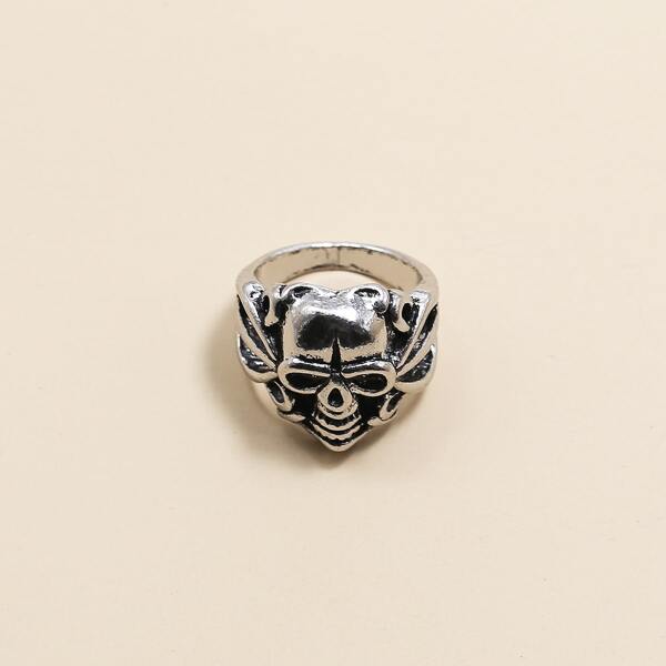 

Men Skull Decor Ring, Silver