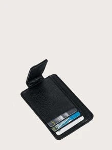 Men Minimalist Purse With Card Holder - Black - View 4