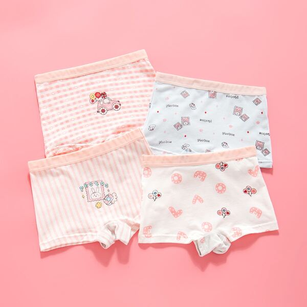 

Toddler Girls 4 Pack Cartoon Graphic Shortie Brief, Multicolor