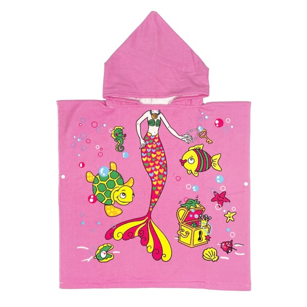 

Kids Cartoon Graphic Bath Towel, Pink