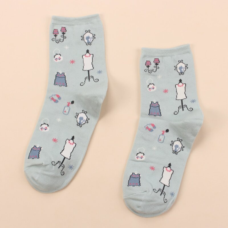 

Graphic Crew Socks, Blue