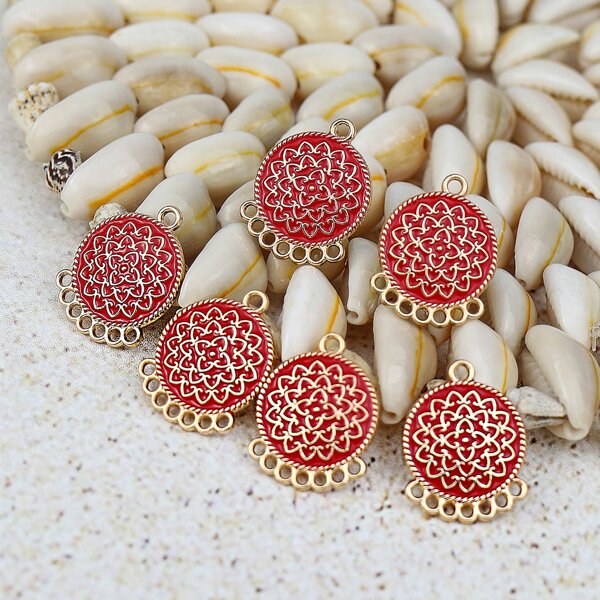 

6pcs Pendant DIY Jewelry Accessories, Red