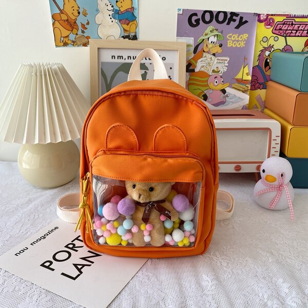 

Kids Cartoon Decor Backpack, Orange