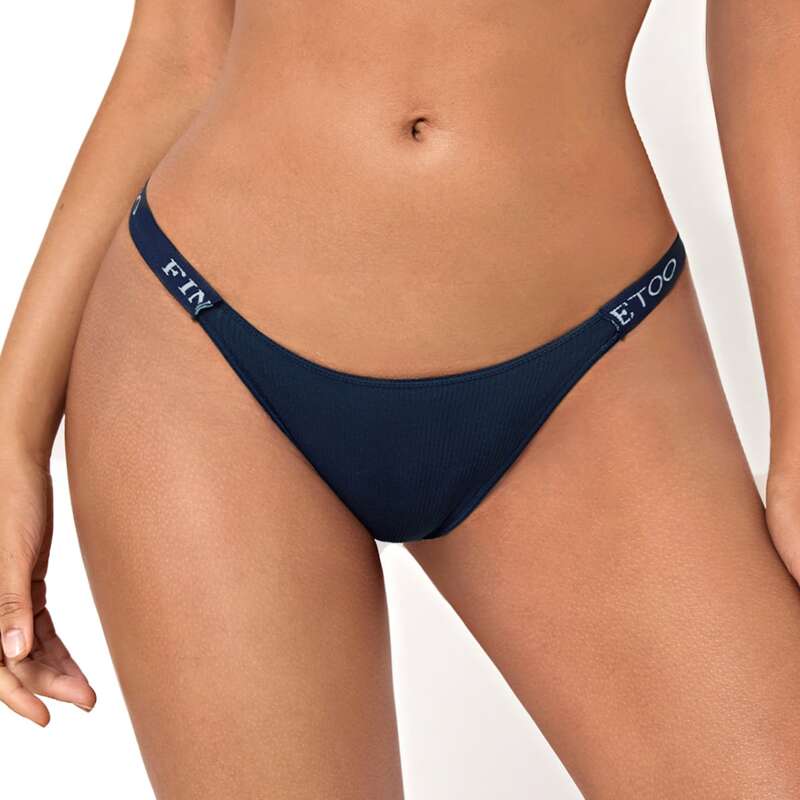 

Ribbed Letter Tape Panty, Blue