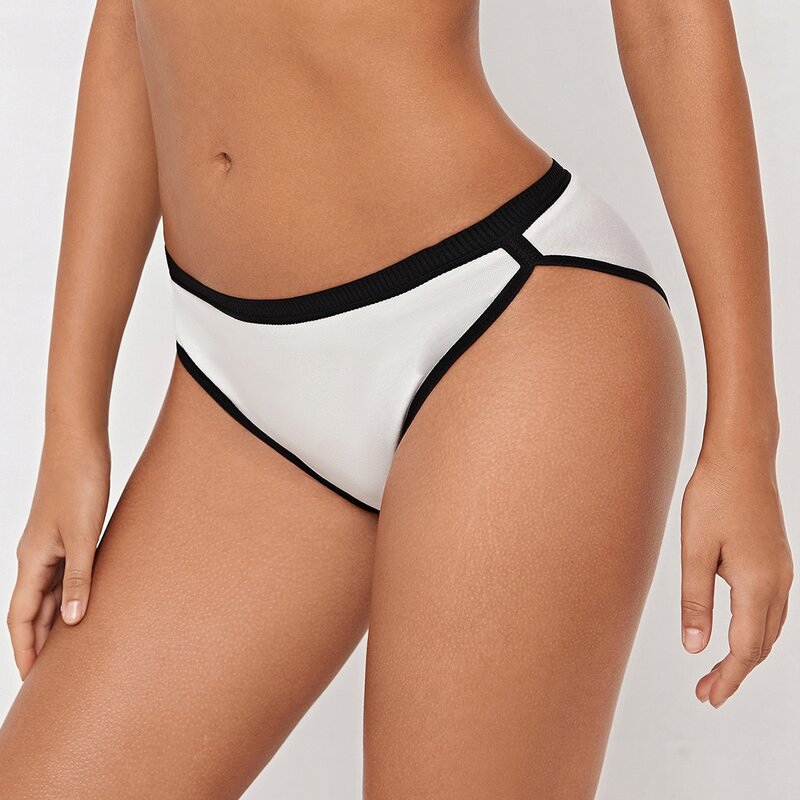 

Contrast Binding Panty, White