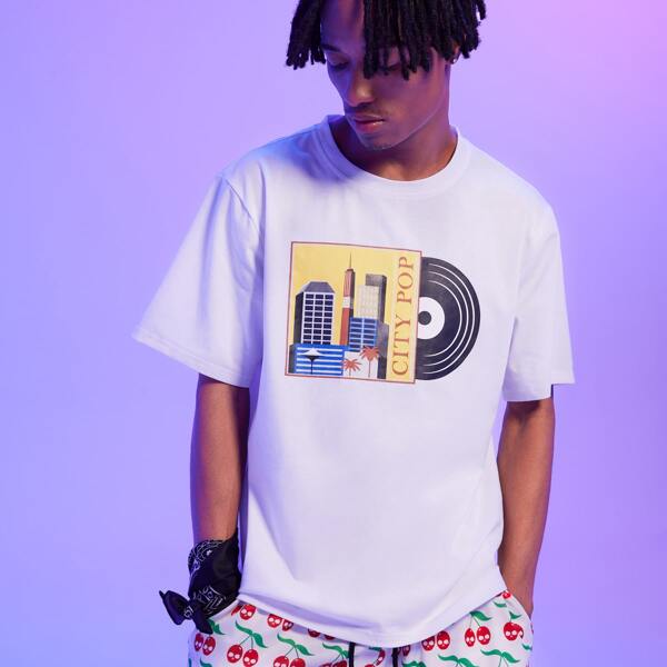 

Guys Letter Record Graphic Tee, White