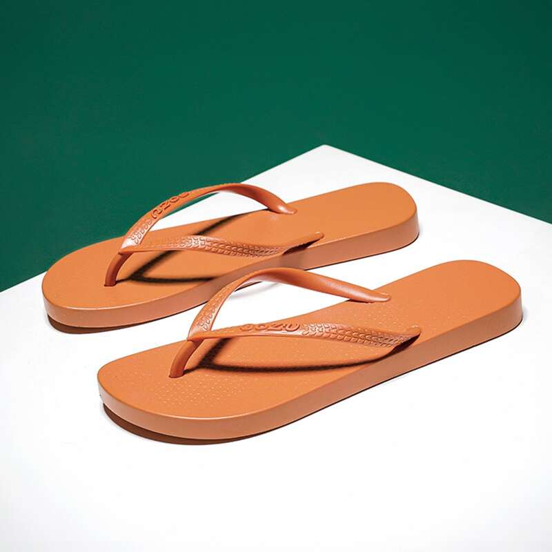

Letter Embossed Flip Flops, Orange