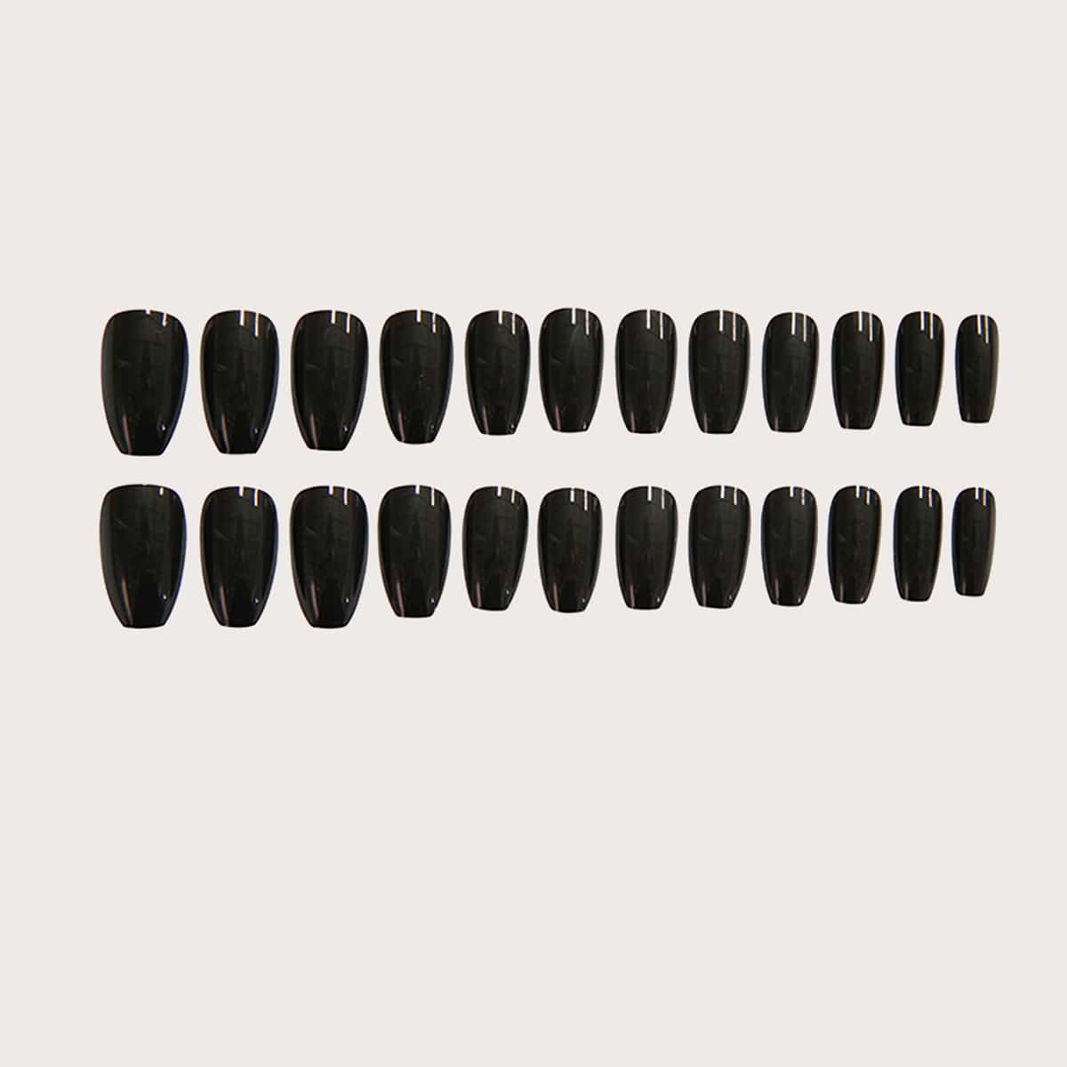 

24pcs Minimalist Fake Nail, Black