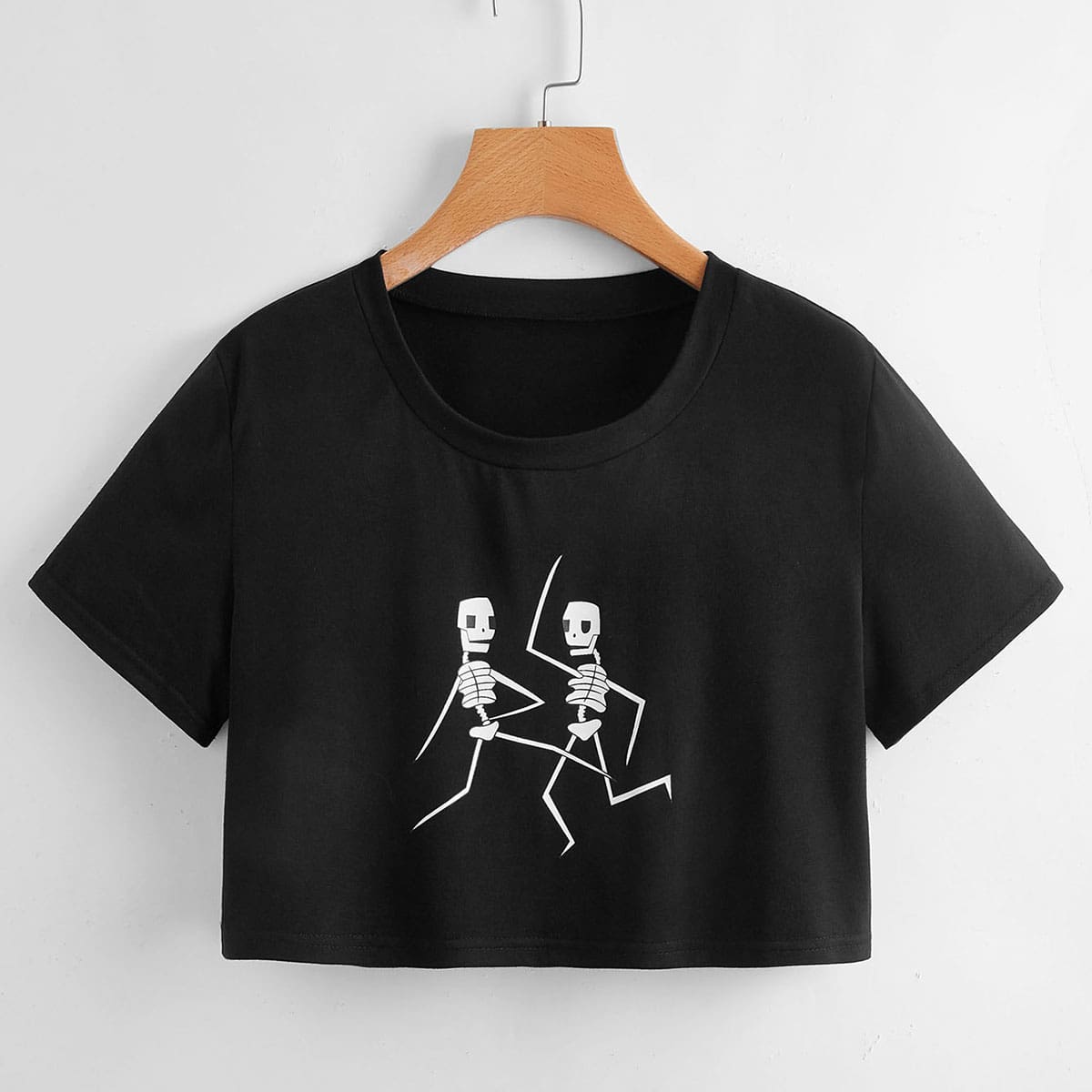 

Skull Graphic Boxy Tee, Black