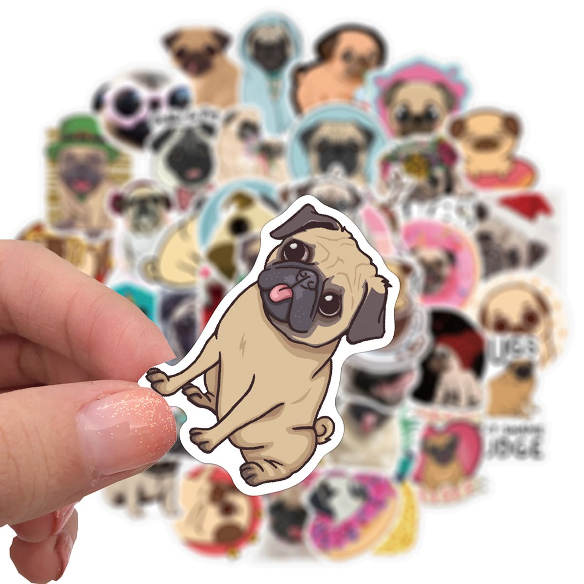 

50pcs Cartoon Dog Print Sticker, Multicolor