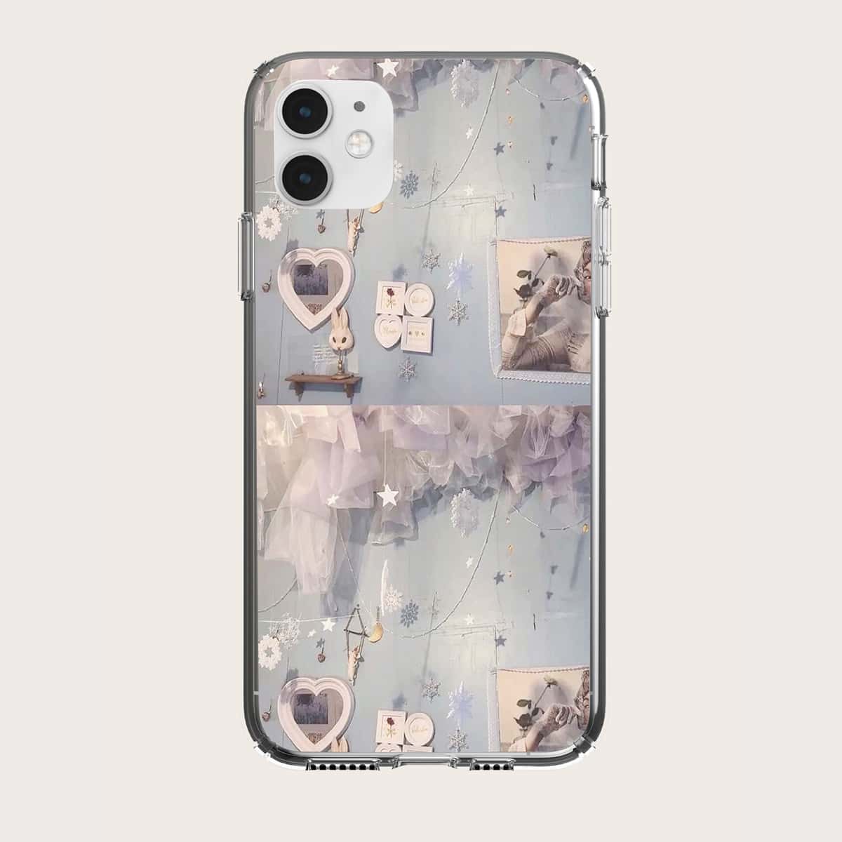 

Heart Pattern Phone Case, Blue