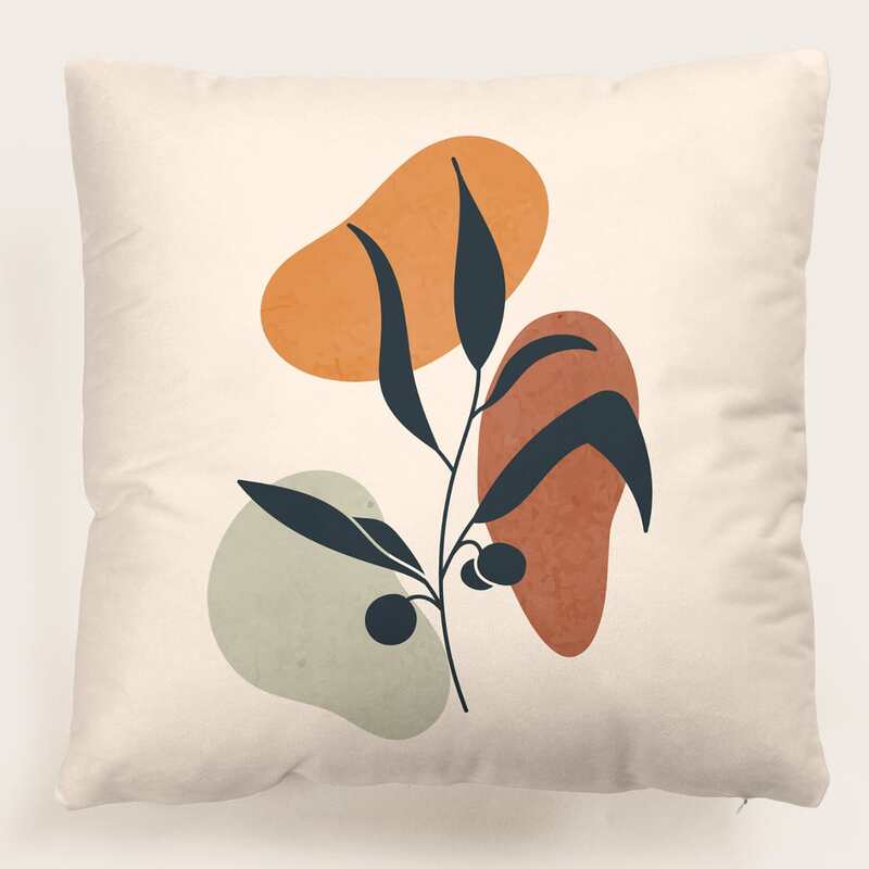 

Plant Print Cushion Cover Without Filler, Multicolor