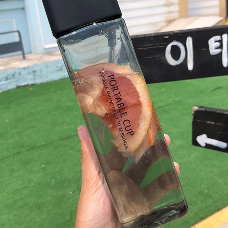

1pc Clear Water Cup, Black