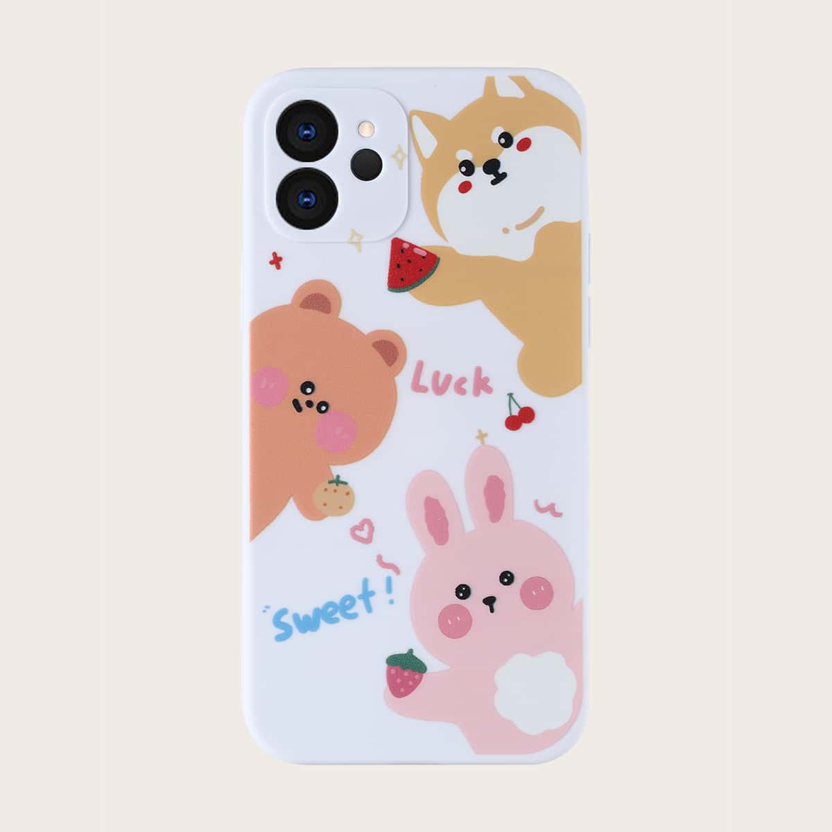 

Cartoon Graphic Phone Case, White