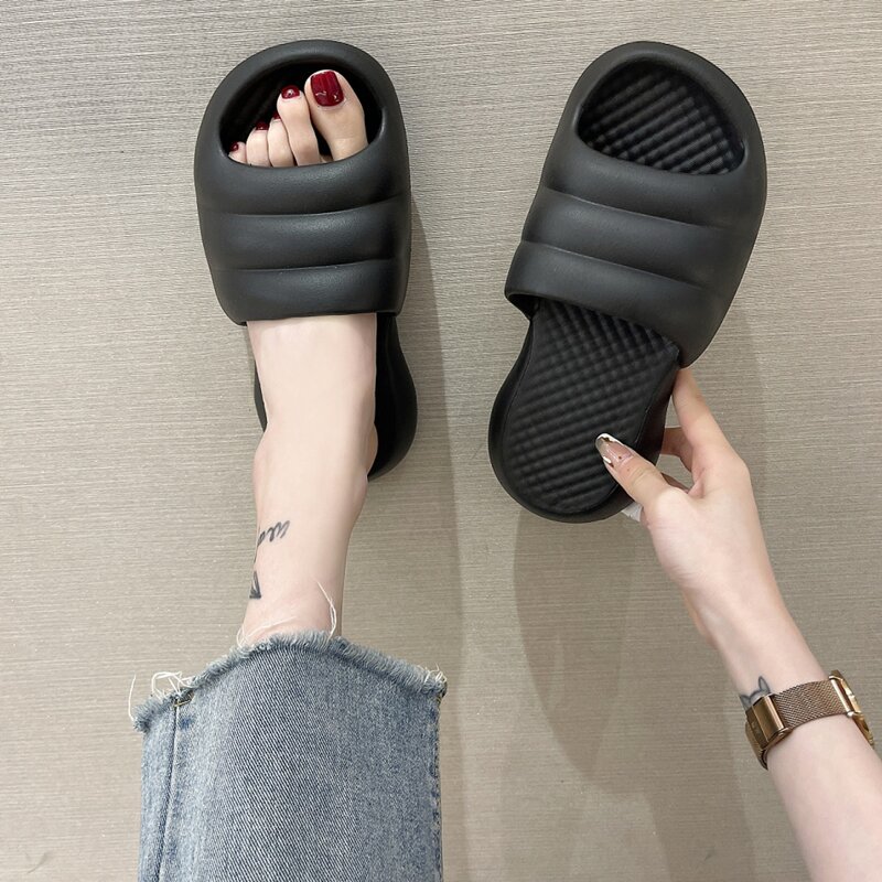 

Minimalist Open Toe Slides, Black