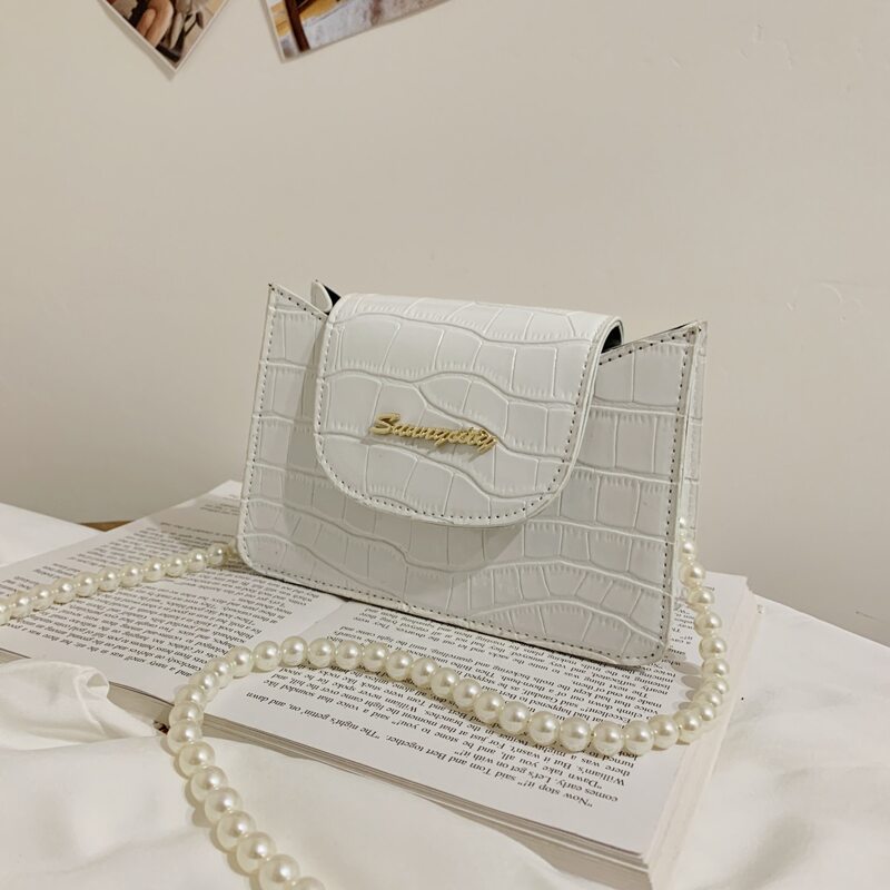 

Croc Embossed Crossbody Bag, White