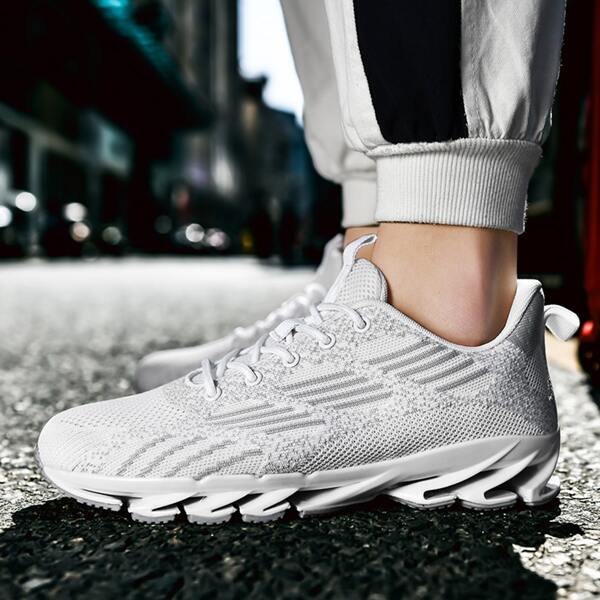

Men Lace Up Front Running Shoes, White
