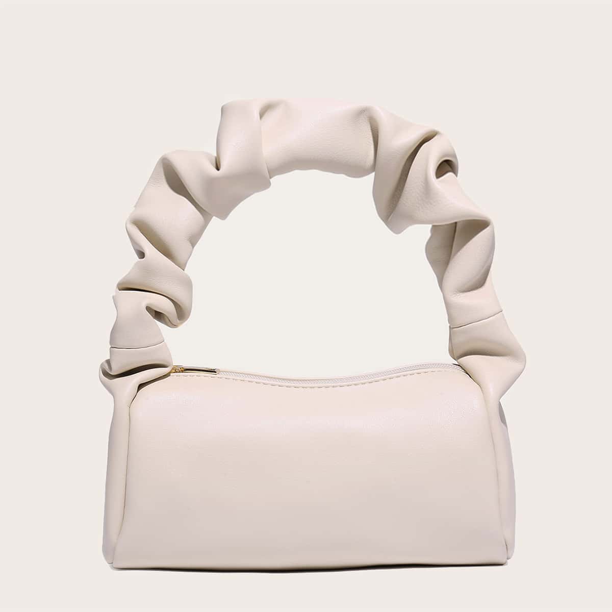 

Ruched Handle Shoulder Bag, Beige