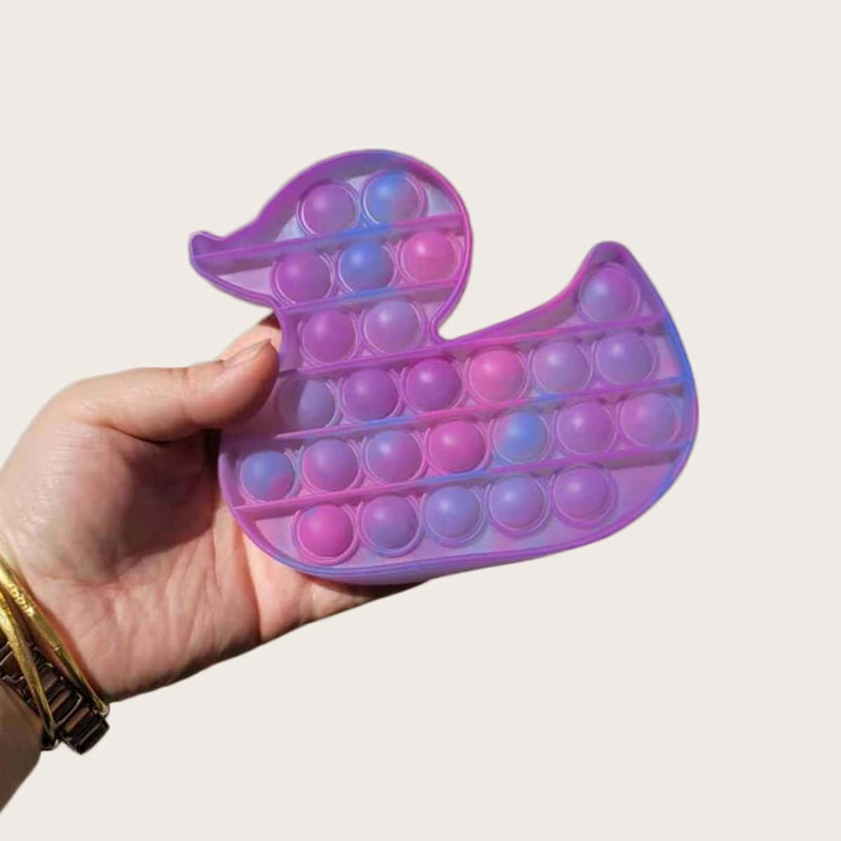 

Duck Shaped Push Bubble Toy, White