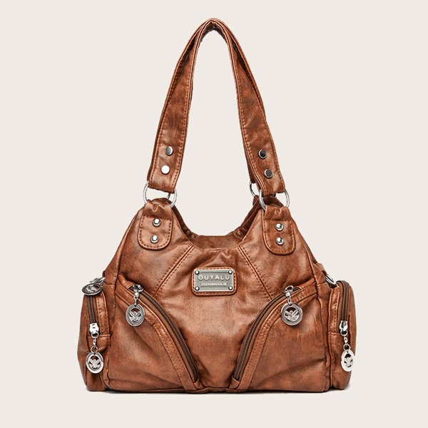 

Metal Decor Tote Bag, Brown