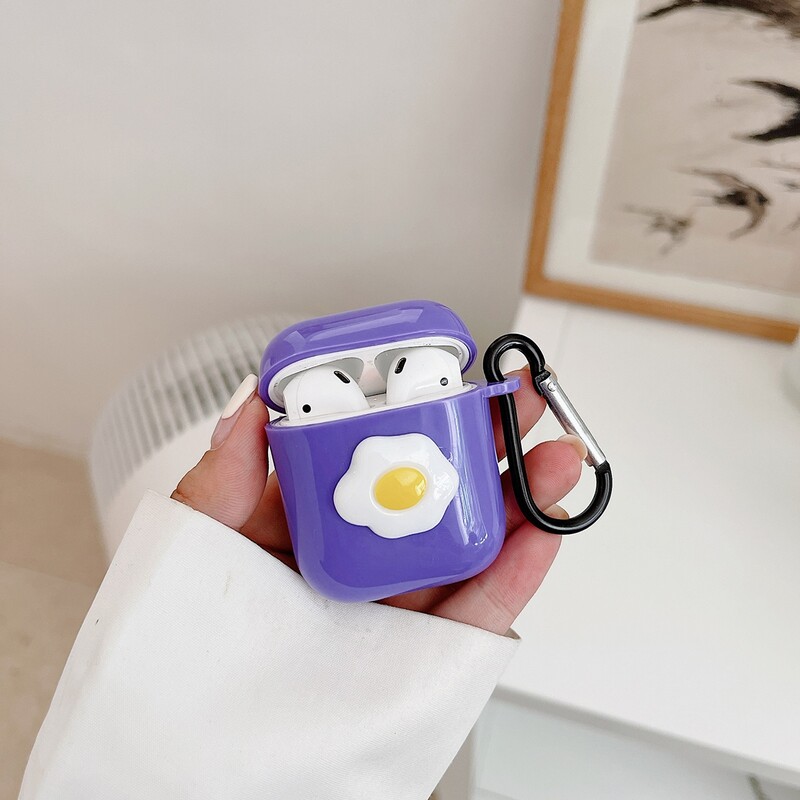 

Cartoon Decor Airpods Case, Purple