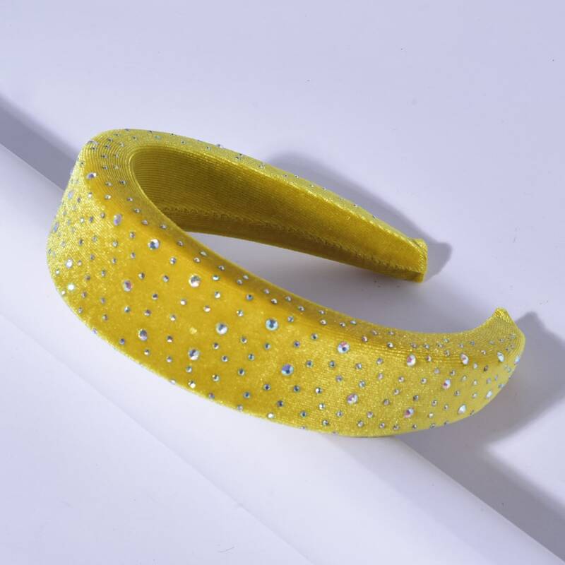 

Rhinestone Wide Headband, Yellow