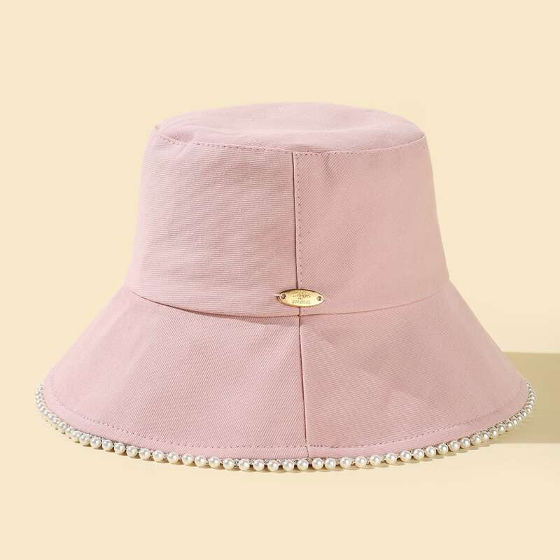 

Faux Pearl Decor Bucket Hat, Pink
