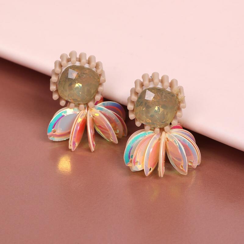

Colorful Sequin Drop Earrings, Khaki