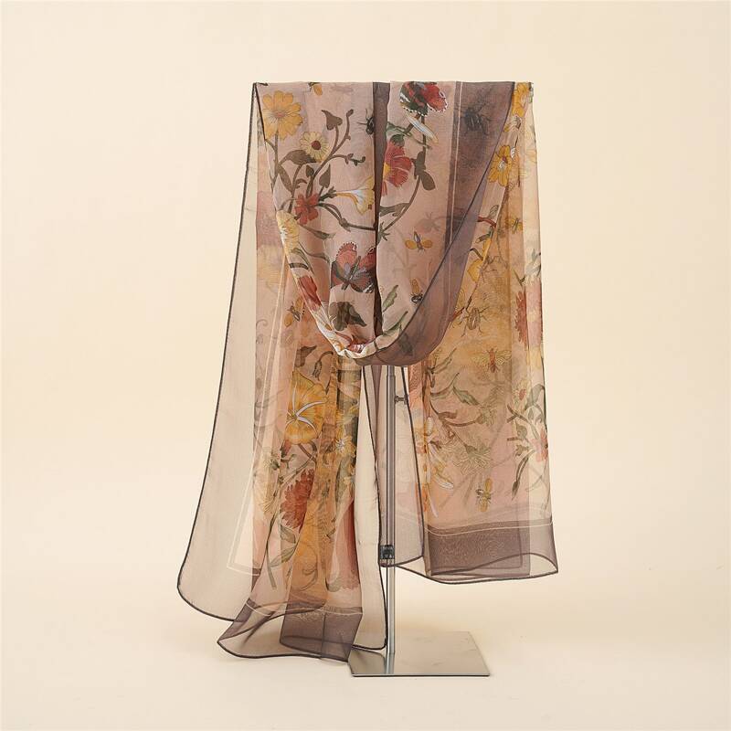 

Butterfly Pattern Scarf, Brown