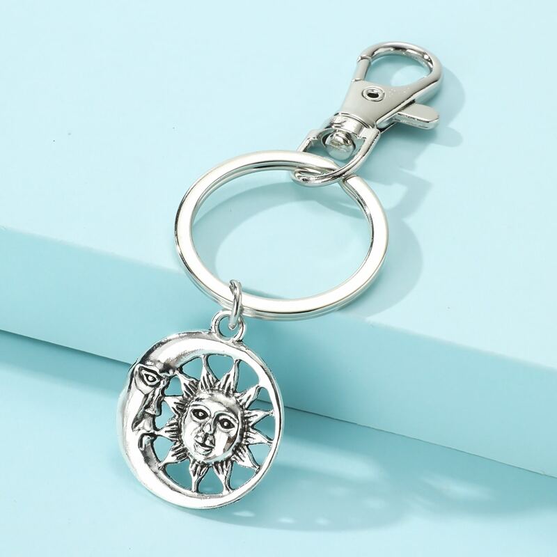 

Sun & Moon Pendant Keychain, Silver