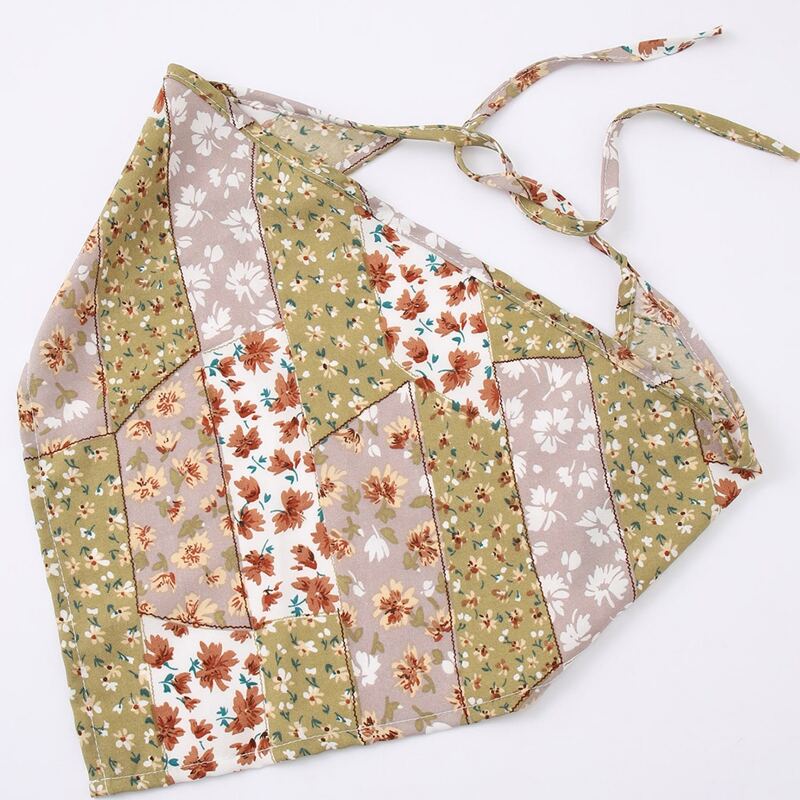 

Flower Pattern Kerchief, Green