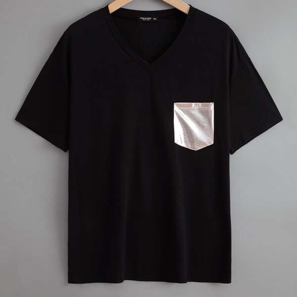 

Plus Satin Pocket Tee, Black