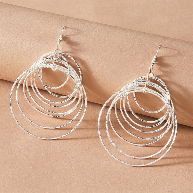 

Hollow Out Drop Earrings, Silver