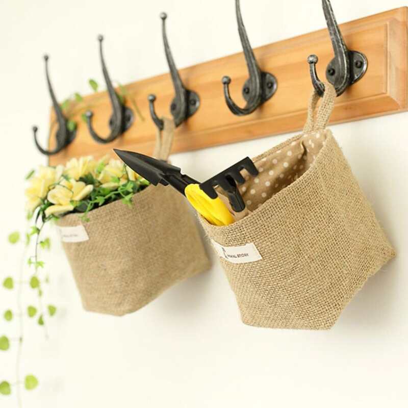

1pc Random Hanging Linen Storage Bag, Multicolor