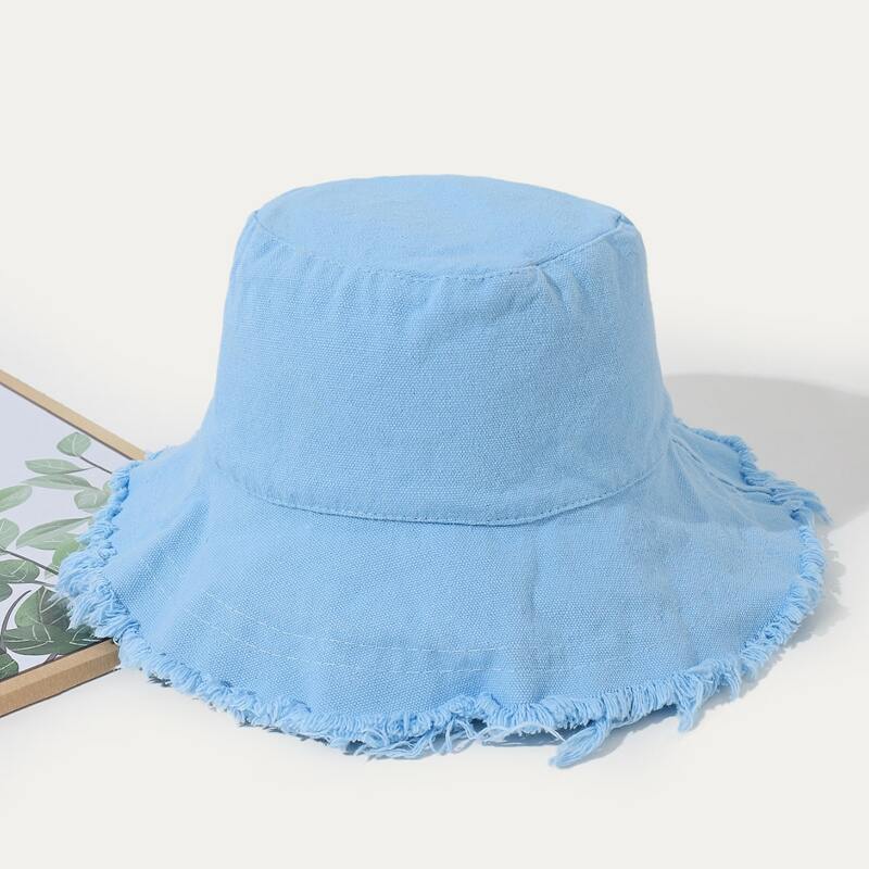 

Raw Hem Bucket Hat, Blue