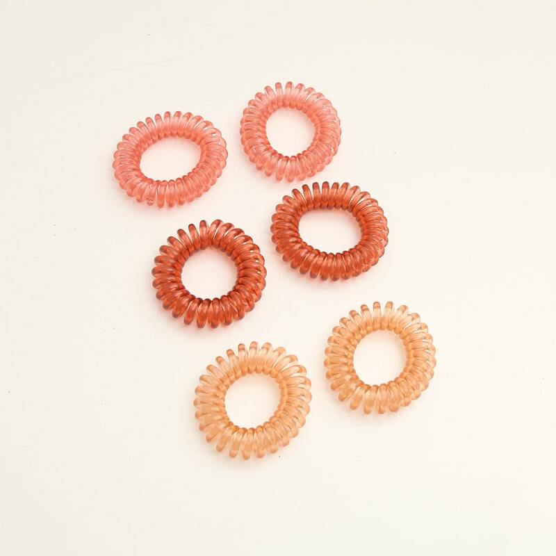 

6pcs Coil Wire Hair Tie, Multicolor