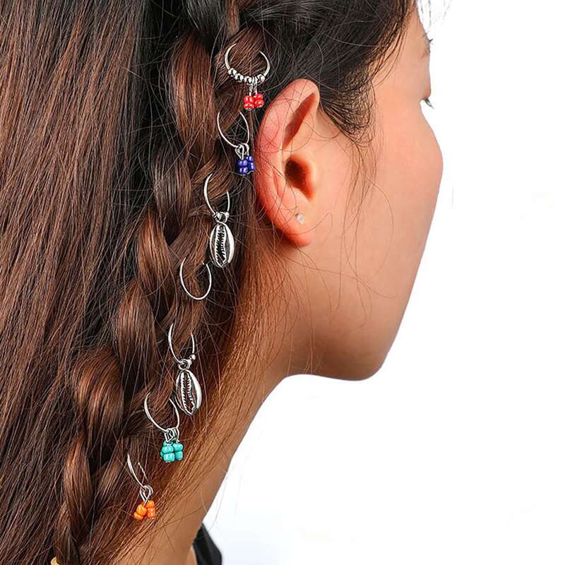 

7pcs Shell Hair Ring, Multicolor