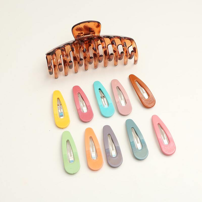 

11pcs Solid Hair Accessory Set, Multicolor