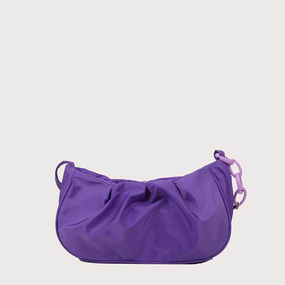

Ruched Shoulder Bag, Purple