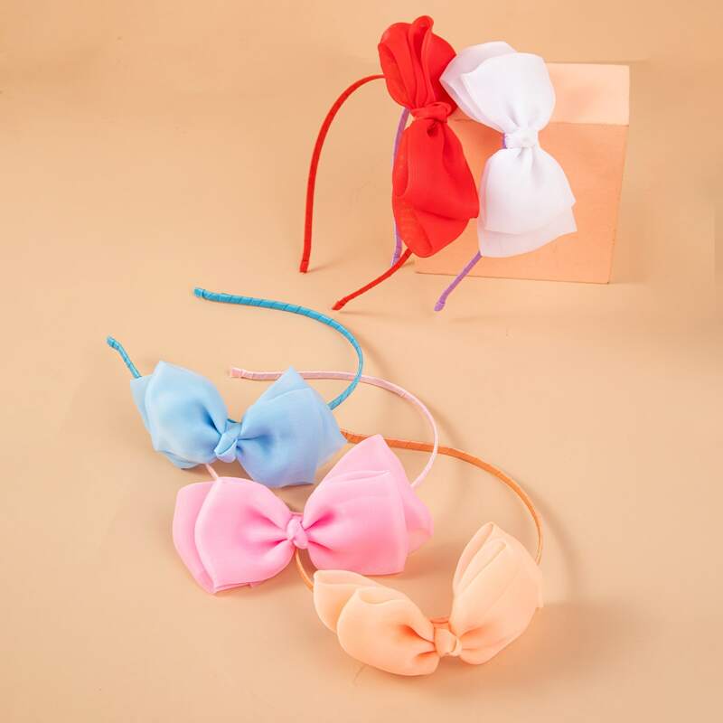

5pcs Bow Knot Decor Headband, Multicolor
