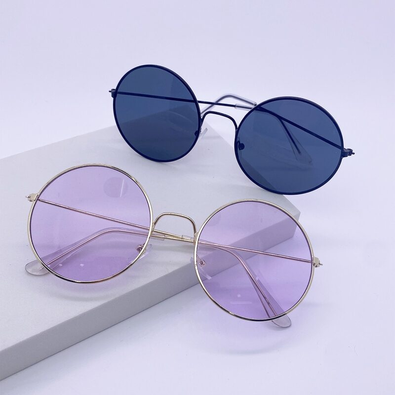 

2pairs Round Frame Sunglasses