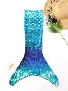 Baby Girl Mermaid Tail Skirt - Green - View 1