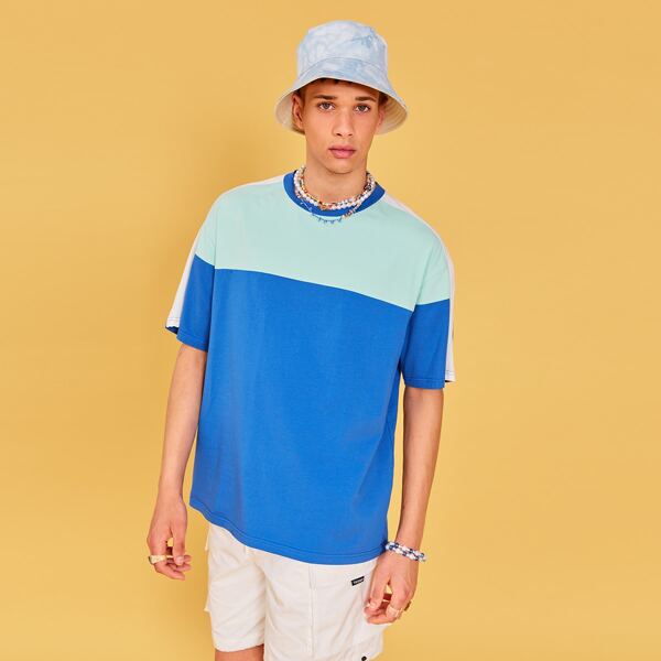 

Men Colorblock Tee, Blue