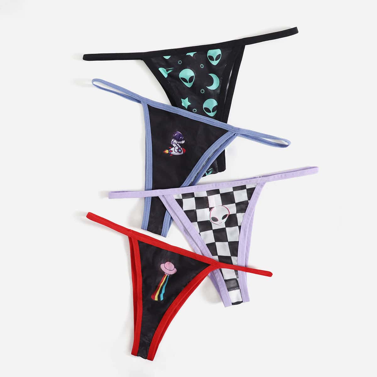

4pack Alien Panty Set, Multicolor