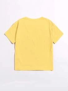 Muchica Slogan Graphic Tee - Yellow - View 2