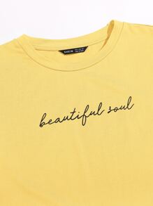 Muchica Slogan Graphic Tee - Yellow - View 4