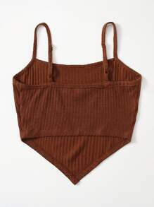 SHEIN Teen Girls Asymmetrical Hem Cami Top - Brown - View 2