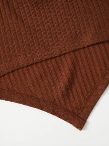 SHEIN Teen Girls Asymmetrical Hem Cami Top - Brown - View 3